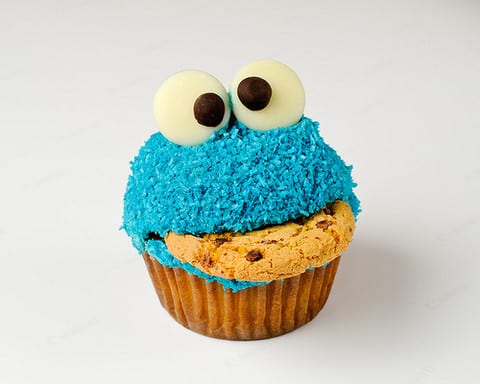 Cookie Eating Cookie Monster Cupcake