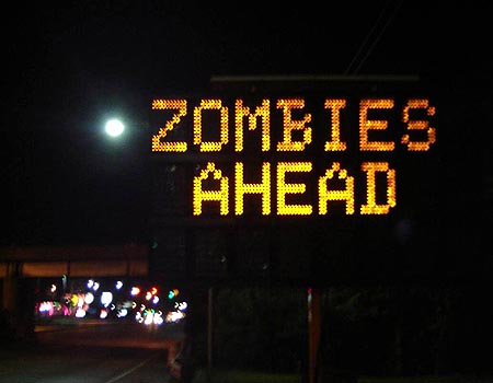 Verkehrsschild Zombies