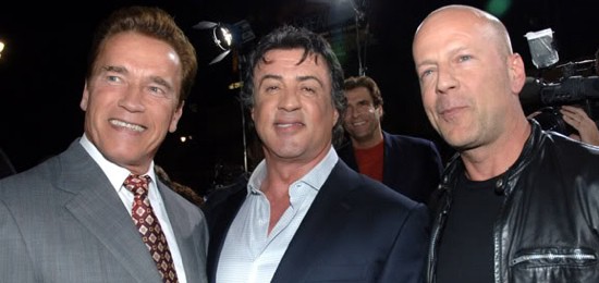 Bruce Willis und Schwarzenegger in «The Expendables» mit Sylvester Stallone