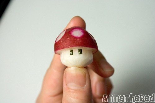 Super Mario Pilz mit Radieschen selbstgemacht