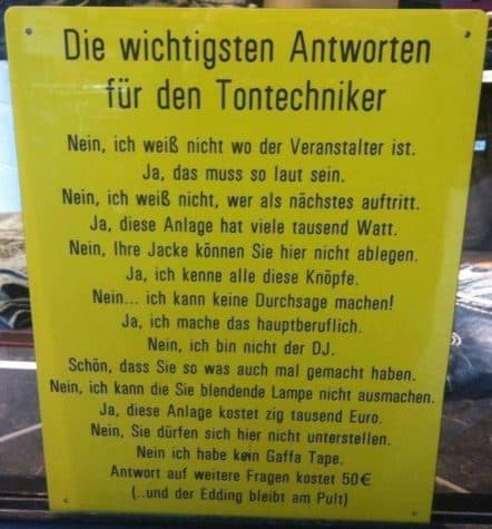 Die wichtigsten Antworten für den Tontechniker