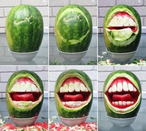 Kreatives Melonen schnitzen