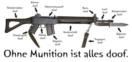 Ohne Munition ist alles doof