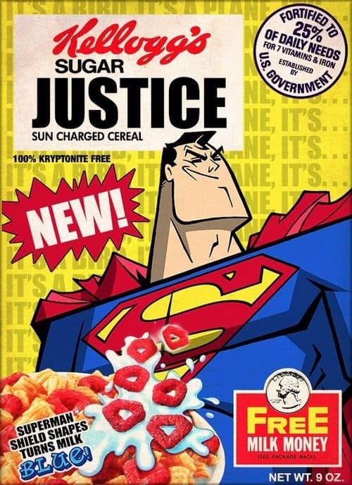 Boîtes de céréales Superman
