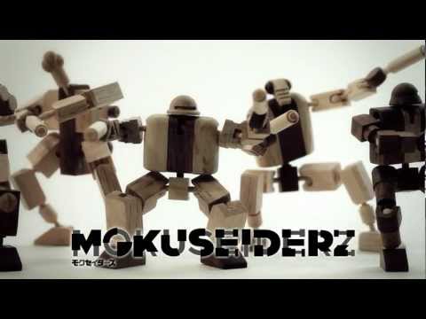 Holzroboter aus alten Drumsticks