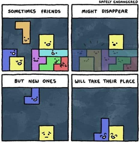 Selitti ystävyyssuhteita Tetrisin kanssa