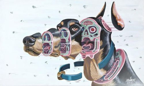 Nychos dissects a dog