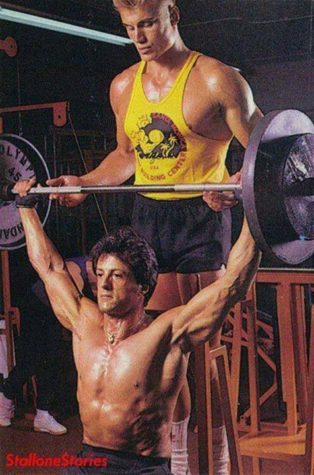 Lundgren & Stallone at their Training Moments for Rocky IV