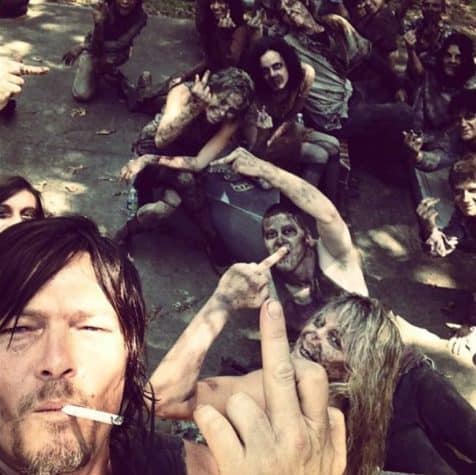 Norman Reedus chillin with the dead