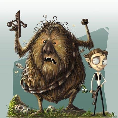 Tim Burtonized version of Chewie and Han