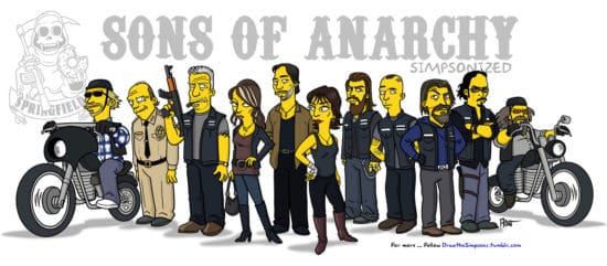 "Sons of Anarchy" Simpsoniserad