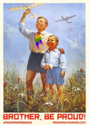 La propaganda soviética como un cartel del orgullo gay