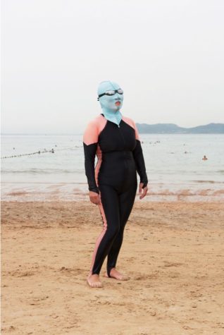 Fotografia čínskeho plážového oblečenia Facekini