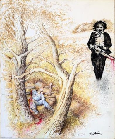 Künstlerin fügt Horror-Ikonen in Second-Hand-Bilder ein