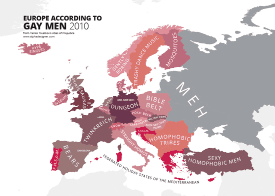 Europa ifølge homoseksuelle mænd