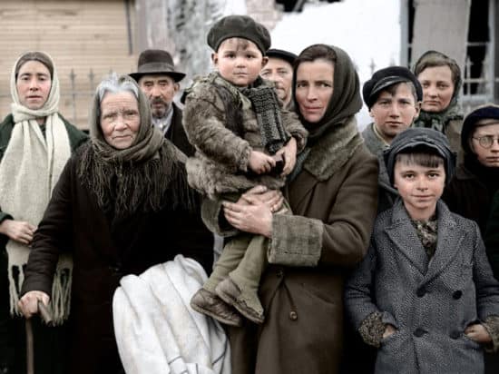 Kriegsflüchtlinge in Belgien, 1945