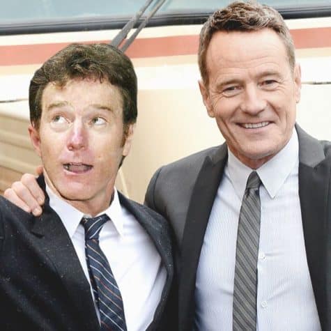Bryan Cranston - Prominente zusammen mit ihren jüngeren sich selbst auf einem Foto