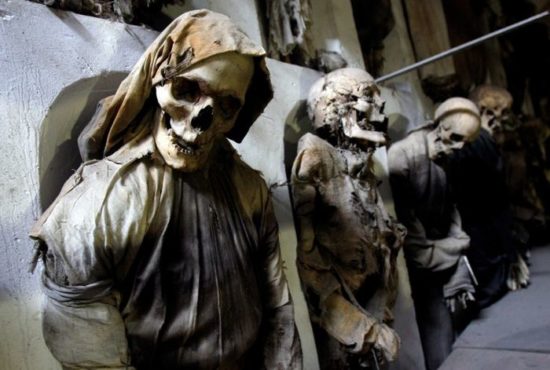 Catacombs in Italian monastery in Palermo