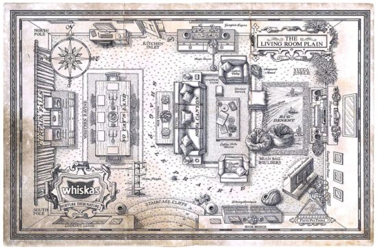 Vintage Cat Maps
