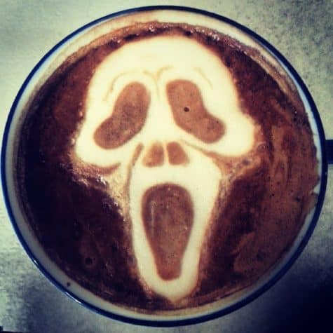 Arte do café de terror: Ghostface