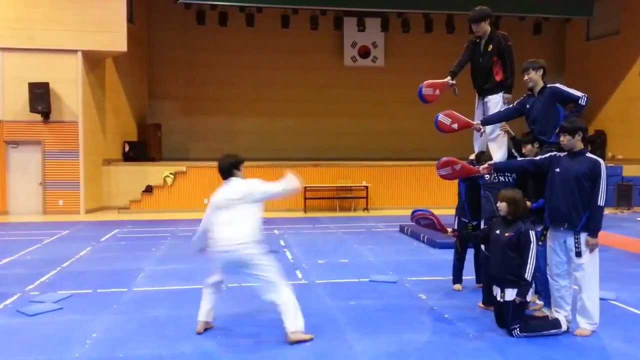 Fantastischer Taekwondo 4-fach Kick