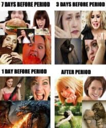 woman on her period
