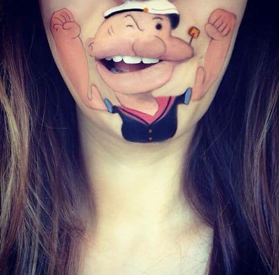 Arte de labios cómico - Popeye