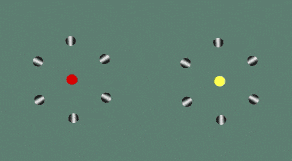 Optická ilúzia: krúžky menia rotáciu