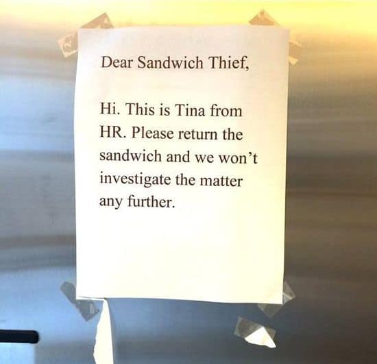 The sandwich thriller