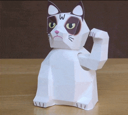 Grumpy Cat waving cat to make yourself