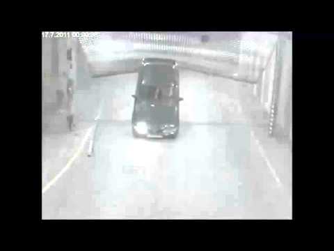 How not to drive in or out of an underground car park