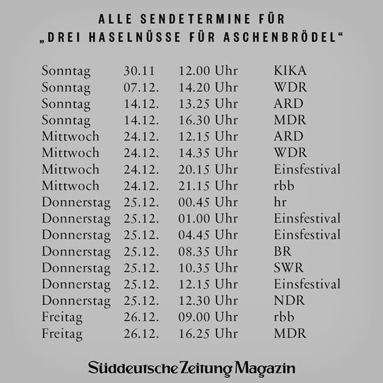Drei Haselnüsse für Aschenbrödel 2014