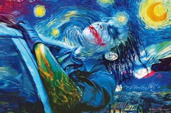 Joker en la noche estrellada de Van Gogh