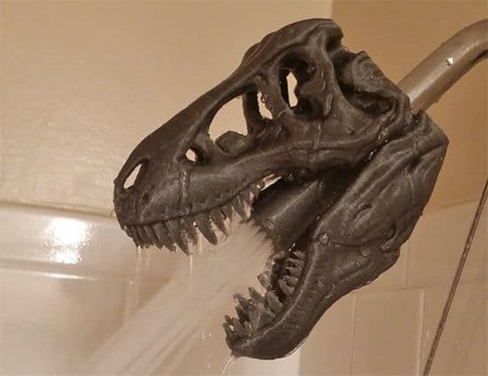 T-Rex shower head from the 3D printer