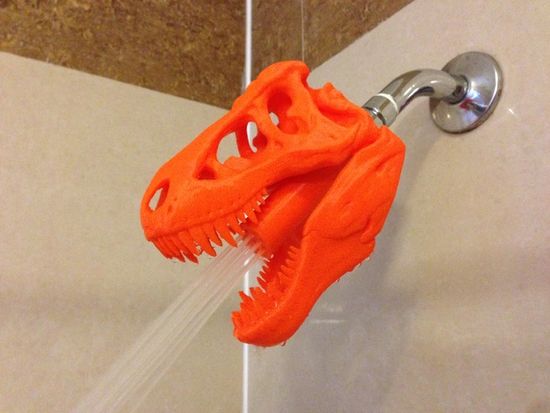 3D yazıcıdan T-Rex duş başlığı