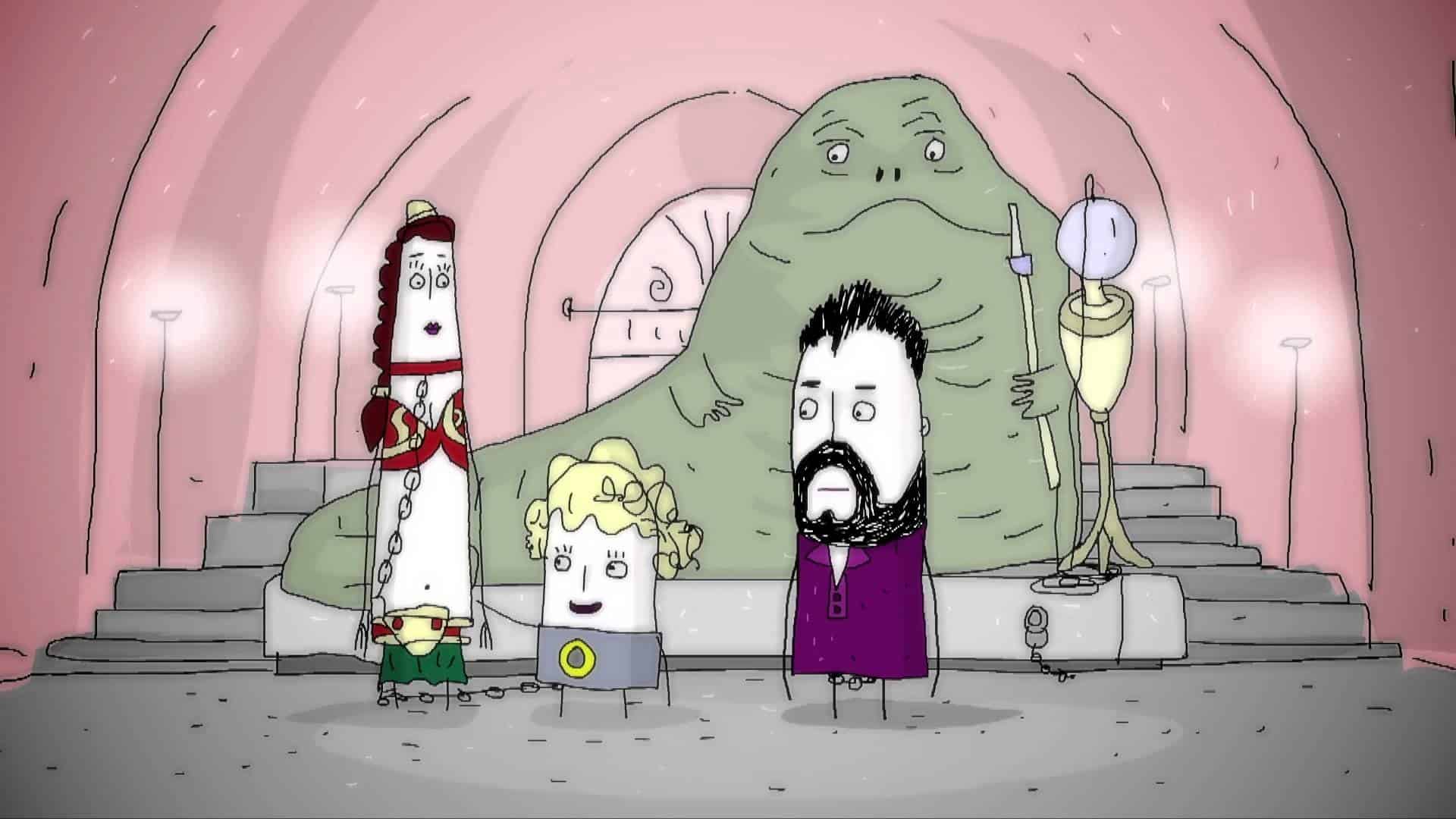 5-Jährige und ihr Papa unterhalten sich über Prinzessin Leias Sklaven Outfit