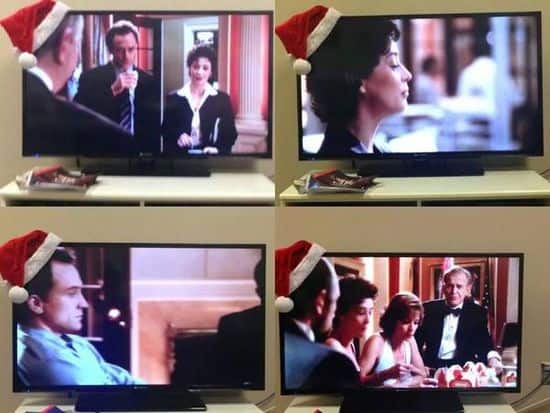 vianočná hra s pitím televízie