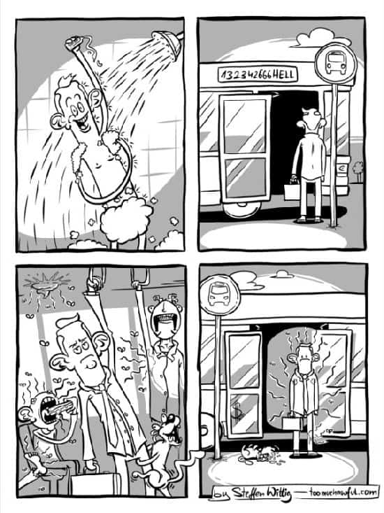 Wie man sich fühlt, beim morgendlichen Pendeln