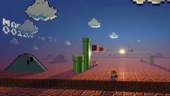 Pohled z pohledu první osoby Super Mario