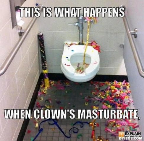 Vad blir över när en clown onanerar