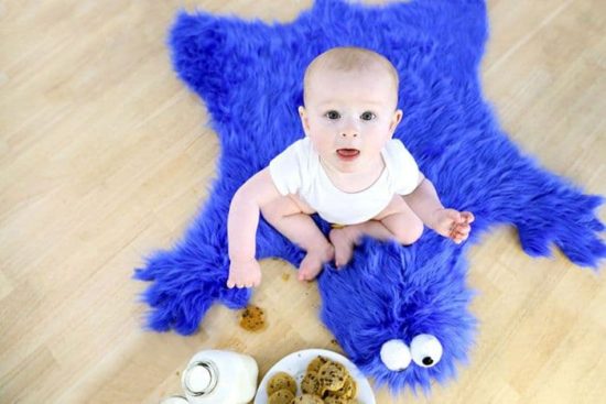 Couverture en fourrure DIY Cookie Monster avec oreiller Cookie