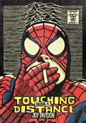 Ian Curtis von Joy Division als Spiderman mit...
