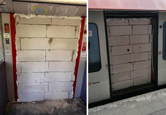 Bricked Train – Unbekannte mauern Wagentür einer S-Bahn zu