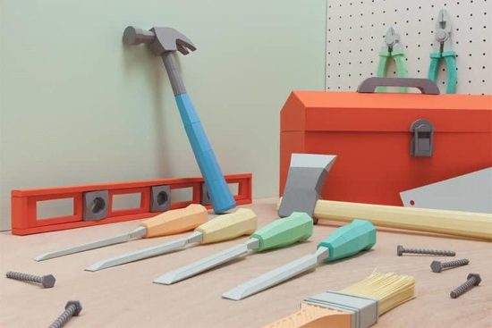Werkzeugkasten aus Papier
