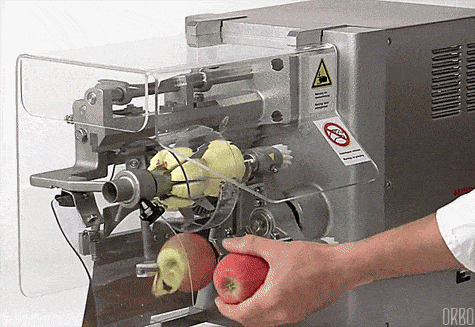 Apple peeling and cutting machine
