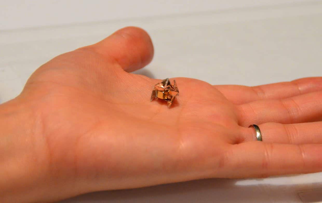Miniatur-Origami-Roboter faltet, läuft, schwimmt und zersetzt sich