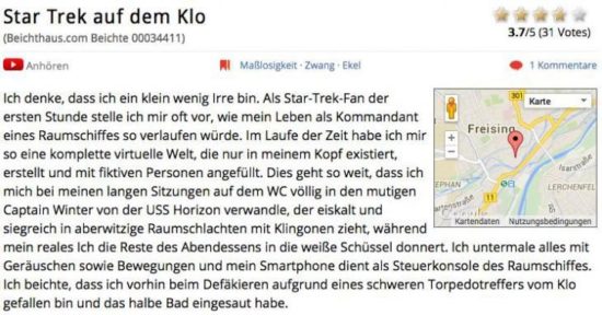 Star Trek-Fan fällt vom Klo