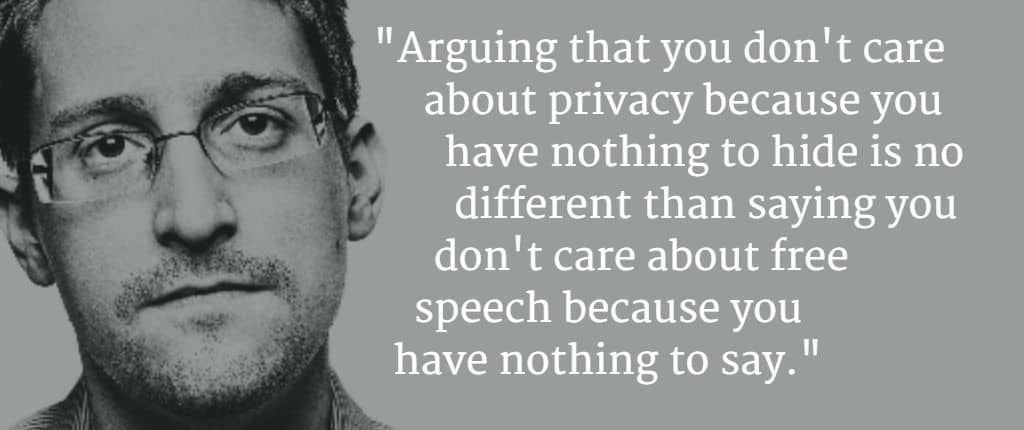 Edward Snowden på "Jag har inget att dölja"