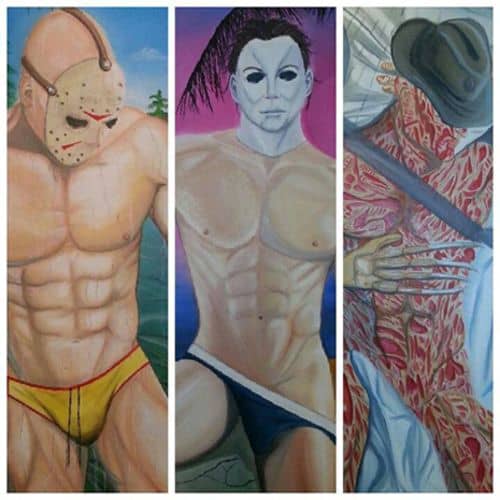 Pin-ups sensuais de Jason Vorhees, Freddy Krueger e Michael Myers