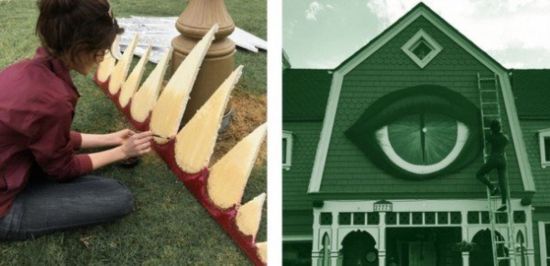 Grossartig dekoriertes Haus zu Halloween